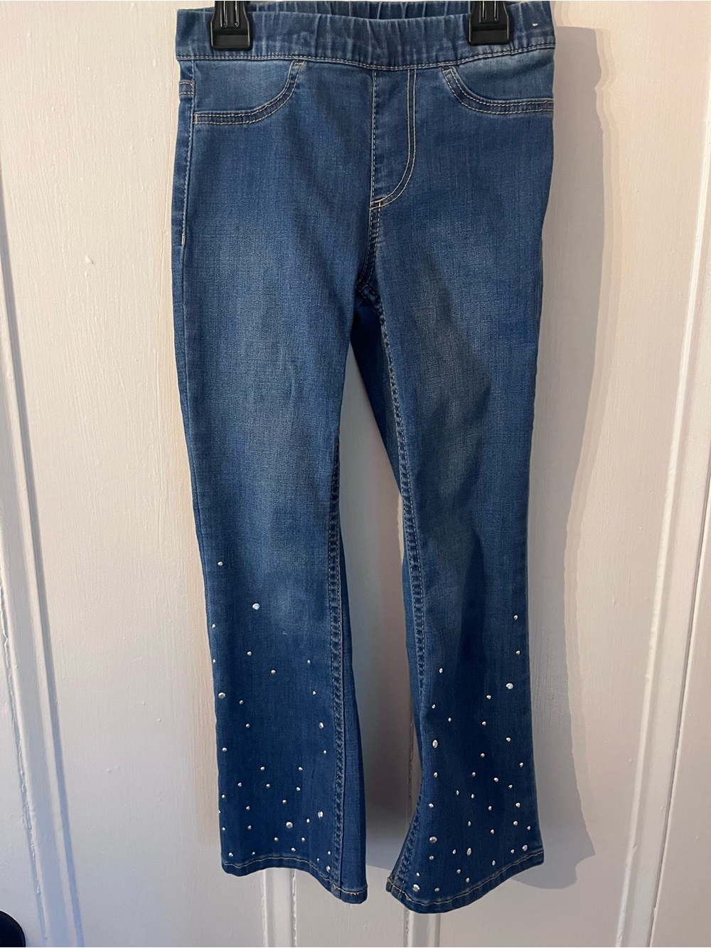 H&M Girls Blue Flared Jeans with Rhinestone Detail